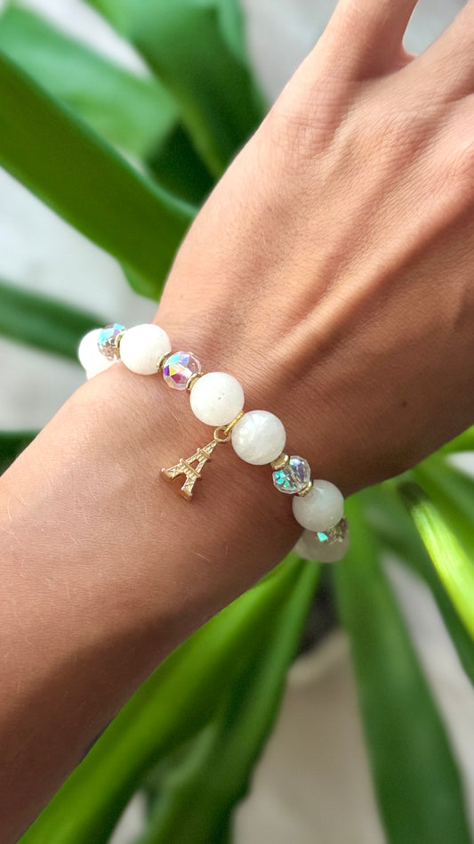 Baltais kvarcs &amp; Austrijas kristāls